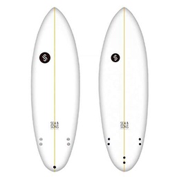 Sea &amp; Sons Big Party 6'4&quot; Tabla De Surf, Unisex Adulto, Blanco